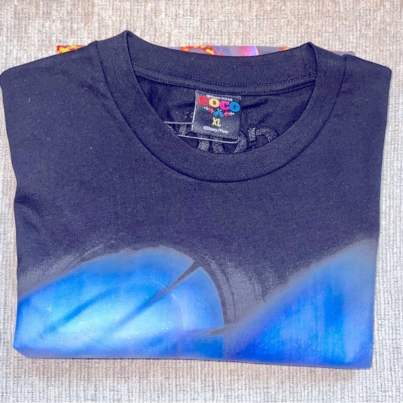 Mystical Black and Orange Short Sleeve Tee with Fiery Design - Picture 8 of 8